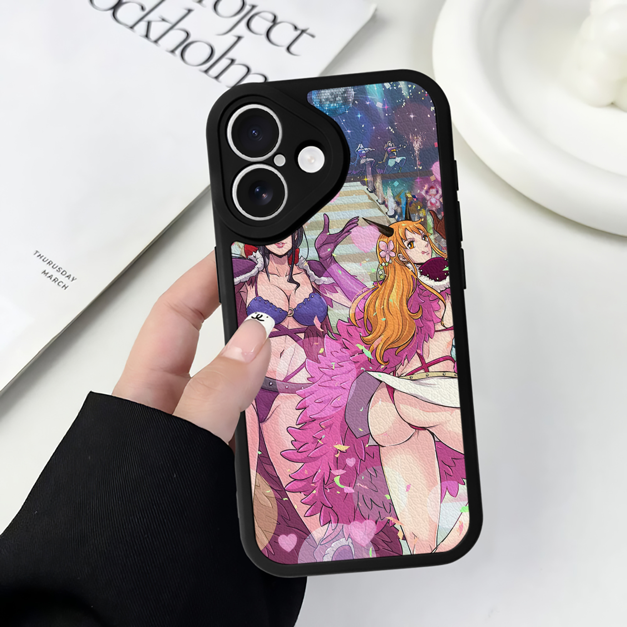 （画像用） ワンピース ONE PIECE 【iPhone 16シリーズ対応】シリコンスマホケース（レザー調） 材質：シリコン